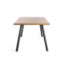 Gallery Collection Ramsay Rustic Oak Effect Melamine 6 Seater Dining Table with 4 Sand Black Powder Coated Legs