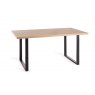 Gallery Collection Ramsay Oak Melamine 6 Seater Dining Table with U Shape Black Legs