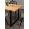 Gallery Collection Ramsay Oak Melamine 6 Seater Dining Table with U Shape Black Legs