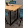 Gallery Collection Ramsay Rustic Oak Effect Melamine 6 Seater Dining Table with U Shape Sand Black Powder Coated Legs