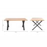 Gallery Collection Ramsay Oak Melamine 6 Seater Dining Table with X shape Black Legs