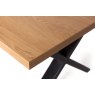 Gallery Collection Ramsay Oak Melamine 6 Seater Dining Table with X shape Black Legs