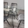 Gallery Collection Miro Clear Glass 6 Seater Table & 6 Seurat Grey Velvet Chairs