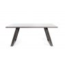 Gallery Collection Hirst Grey Painted Glass 6 Seater Table & 6 Fontana Dark Grey Faux Suede Fabric Chairs