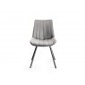 Gallery Collection Hirst Grey Painted Glass 6 Seater Table & 6 Fontana Grey Velvet Chairs