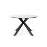 Gallery Collection Hirst Grey Painted Glass 4 Seater Table & 4 Fontana Green Velvet Chairs