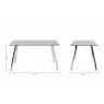 Gallery Collection Emin Black Marble Effect Tempered Glass 6 Seater Table & 4 Benton Black Faux Leather Chairs with Shiny Nickel Legs