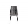 Gallery Collection Martini Clear Glass 6 Seater Table & 4 Mondrian Dark Grey Faux Leather Chairs