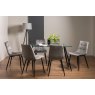 Gallery Collection Martini Clear Glass 6 Seater Table & 6 Mondrian Grey Velvet Chairs