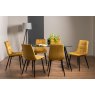 Gallery Collection Martini Clear Glass 6 Seater Table & 6 Mondrian Mustard Velvet Chairs