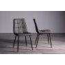 Gallery Collection Ramsay Oak Melamine 6 Seater Table - 4 Legs & 6 Mondrian Dark Grey Faux Leather Chairs