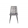 Gallery Collection Ramsay Oak Melamine 6 Seater Table - 4 Legs & 6 Mondrian Grey Velvet Chairs