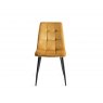 Gallery Collection Ramsay Oak Melamine 6 Seater Table - 4 Legs & 6 Mondrian Mustard Velvet Chairs