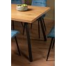 Gallery Collection Ramsay Rustic Oak Effect Melamine 6 Seater Dining Table with 4 Legs  & 6 Mondrian Petrol Blue Velvet Fabric Chairs with Sand Black Powder Coated Legs