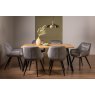 Gallery Collection Ramsay Oak Melamine 6 Seater Table - 4 Legs & 6 Dali Grey Velvet Chairs