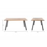 Gallery Collection Ramsay Oak Melamine 6 Seater Table - 4 Legs & 6 Dali Grey Velvet Chairs