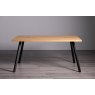 Gallery Collection Ramsay Oak Melamine 6 Seater Table - 4 Legs & 6 Dali Petrol Blue Velvet Chairs