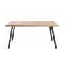 Gallery Collection Ramsay Oak Melamine 6 Seater Table - 4 Legs & 6 Dali Petrol Blue Velvet Chairs