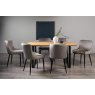 Gallery Collection Ramsay Oak Melamine 6 Seater Table - U Leg & 6 Cezanne Grey Velvet Chairs - Black Legs