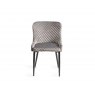 Gallery Collection Ramsay Oak Melamine 6 Seater Table - U Leg & 6 Cezanne Grey Velvet Chairs - Black Legs