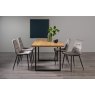 Gallery Collection Ramsay Oak Melamine 6 Seater Table - U Leg & 4 Mondrian Grey Velvet Chairs