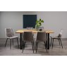 Gallery Collection Ramsay Oak Melamine 6 Seater Table - U Leg & 6 Mondrian Grey Velvet Chairs