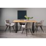 Gallery Collection Ramsay Oak Melamine 6 Seater Table - U Leg & 4 Dali Grey Velvet Chairs