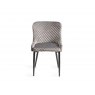 Gallery Collection Ramsay Oak Melamine 6 Seater Table - X Leg & 4 Cezanne Grey Velvet Chairs - Black Legs