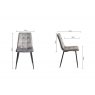 Gallery Collection Ramsay Oak Melamine 6 Seater Table - X Leg & 4 Mondrian Grey Velvet Chairs
