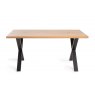 Gallery Collection Ramsay Oak Melamine 6 Seater Table - X Leg & 6 Dali Grey Velvet Chairs