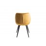 Signature Collection Indus Rustic Oak 4 Seater Table & 4 Dali Mustard Velvet Chairs - Black Legs