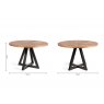 Signature Collection Indus Rustic Oak 4 Seater Dining Table with Peppercorn Legs & 4 Fontana Tan Faux Suede Fabric Chairs with Grey Hand Brushing on Black Powder Coated Legs