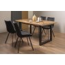 Signature Collection Indus Rustic Oak 4-6 Seater Table & 4 Fontana Dark Grey Faux Suede Fabric Chairs