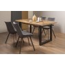 Signature Collection Indus Rustic Oak 4-6 Seater Table & 4 Fontana Grey Velvet Chairs