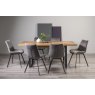 Signature Collection Indus Rustic Oak 6-8 Seater Table & 6 Fontana Grey Velvet Chairs