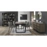 Signature Collection Tivoli Weathered Oak 4-6 Seater Table & 4 Cezanne Grey Velvet Chairs - Black Legs