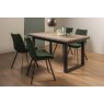 Signature Collection Tivoli Weathered Oak 4-6 Seater Table & 4 Fontana Green Velvet Chairs