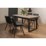 Signature Collection Tivoli Weathered Oak 4-6 Seater Table & 4 Seurat Dark Grey Faux Suede Fabric Chairs