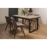 Signature Collection Tivoli Weathered Oak 4-6 Seater Dining Table with Peppercorn Legs  & 4 Seurat Tan Faux Suede Fabric Chairs with Sand Black Powder Coated Legs