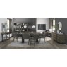 Signature Collection Tivoli Weathered Oak 6-8 Seater Dining Table with Peppercorn Legs  & 6 Cezanne Grey Velvet Fabric Chairs with Sand Black Powder Coated Legs