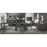 Signature Collection Tivoli Weathered Oak 6-8 Seater Table & 6 Cezanne Grey Velvet Chairs - Black Legs