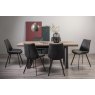Signature Collection Tivoli Weathered Oak 6-8 Seater Table & 6 Fontana Dark Grey Faux Suede Fabric Chairs