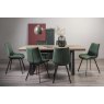 Signature Collection Tivoli Weathered Oak 6-8 Seater Table & 6 Fontana Green Velvet Chairs