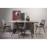 Signature Collection Tivoli Weathered Oak 6-8 Seater Table & 6 Fontana Grey Velvet Chairs