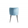 Premier Collection Turin Dark Oak 4-6 Seater Table & 4 Cezanne Petrol Blue Velvet Chairs - Black Legs