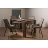 Premier Collection Turin Dark Oak 4-6 Seater Table & 4 Fontana Tan Faux Suede Fabric Chairs