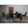 Premier Collection Turin Dark Oak 6-8 Seater Table & 6 Fontana Green Velvet Chairs