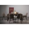 Premier Collection Turin Dark Oak 6-8 Seater Table & 6 Fontana Tan Faux Suede Fabric Chairs