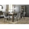 Premier Collection Turin Dark Oak 6-10 Seater Table & 8 Cezanne Grey Velvet Chairs - Black Legs