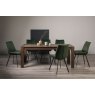 Premier Collection Turin Dark Oak 6-10 Seater Table & 8 Fontana Green Velvet Chairs